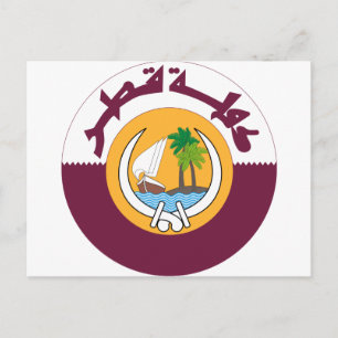 Postal escudo de armas de qatar