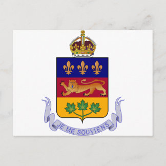 Postal escudo de armas de quebec
