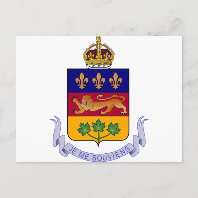 Postal escudo de armas de quebec (Anverso)