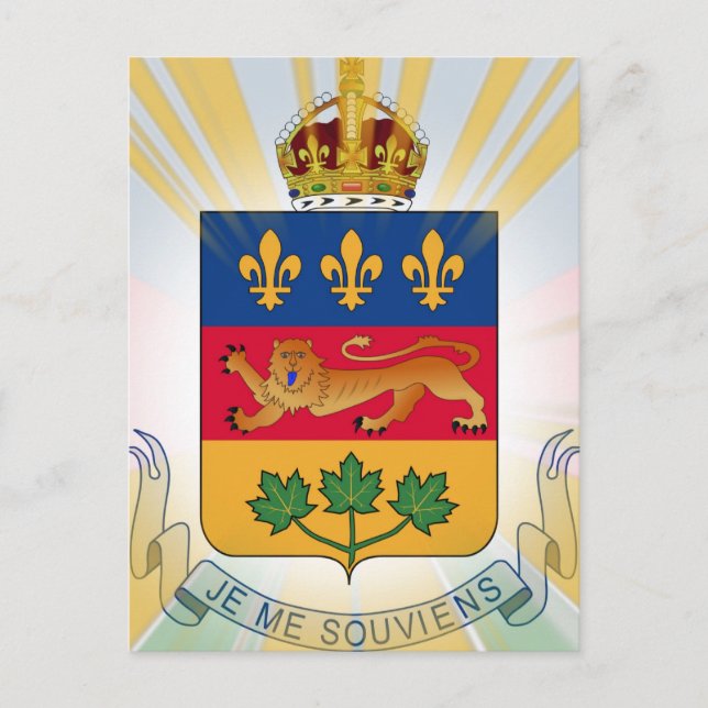 Postal Escudo de armas de Quebec (Anverso)