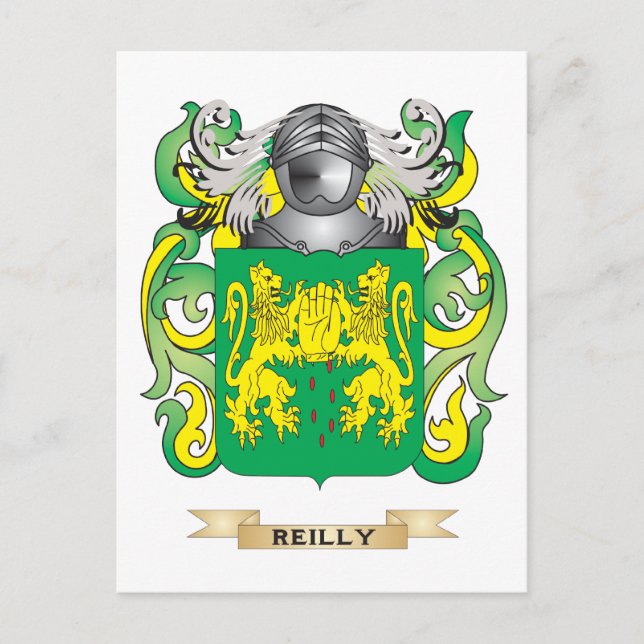 Postal Escudo de armas de Reilly (escudo familiar) (Anverso)
