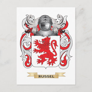 Postal Escudo de armas de Russel (Crest de familia)