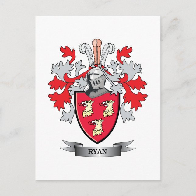 Postal Escudo de armas de Ryan (Anverso)
