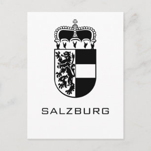 Postal Escudo de Armas de Salzburgo Arte Monocromo Refina