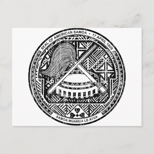 Postal Escudo De Armas De Samoa Americana (Anverso)
