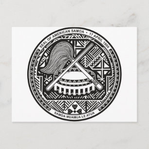 Postal Escudo de armas de Samoa Americana