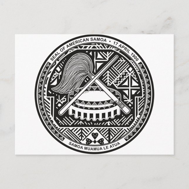 Postal Escudo de armas de Samoa Americana (Anverso)