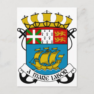 Postal Escudo de armas de San Pedro y Miquelón (Francia)