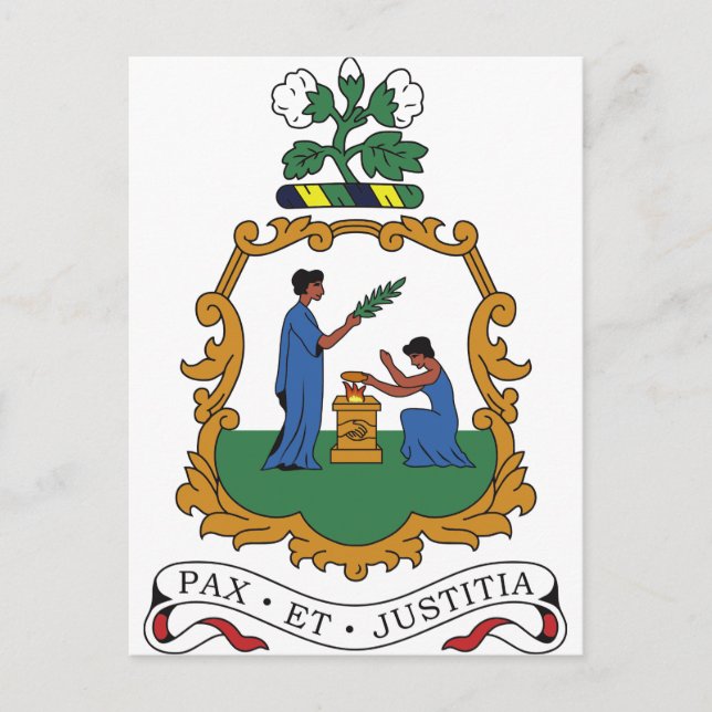 Postal Escudo de armas de San Vicente y las Granadinas (Anverso)