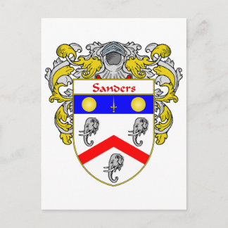 Postal Escudo de armas de Sanders (Mantled)