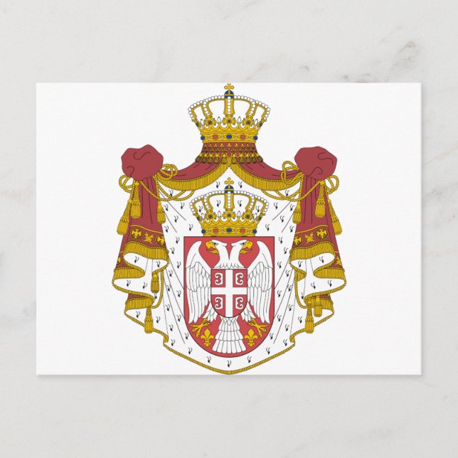 Postal Escudo de armas de Serbia (Anverso)