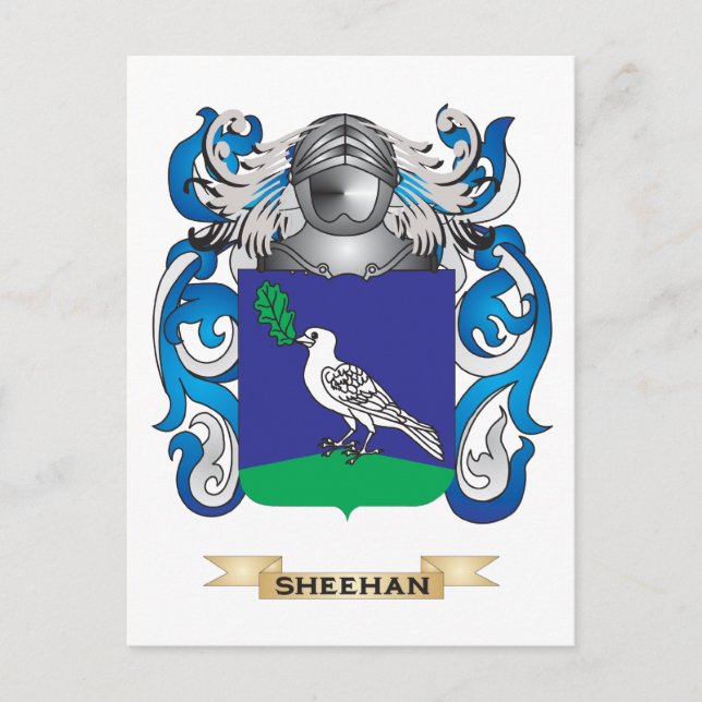 Postal Escudo de armas de Sheehan (escudo familiar) (Anverso)