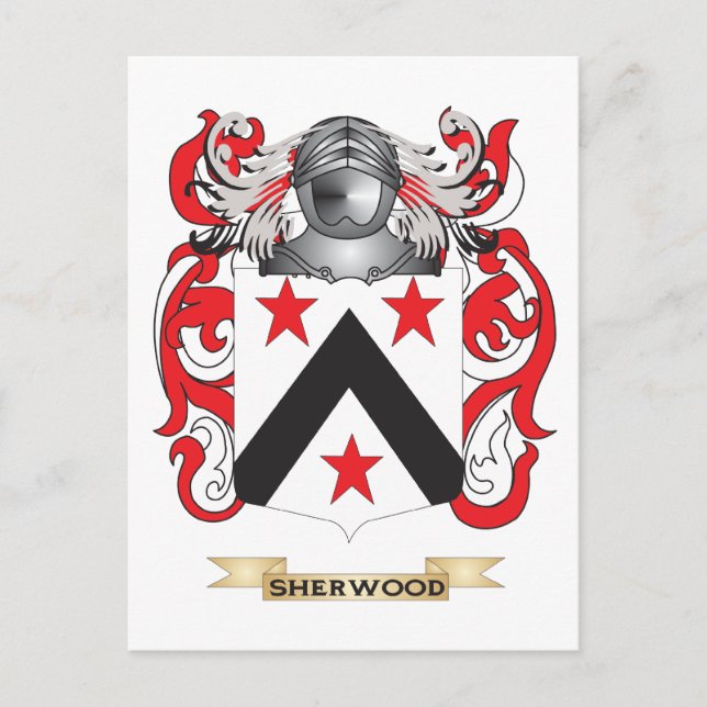 Postal Escudo de armas de Sherwood (escudo familiar) (Anverso)