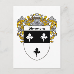 Postal Escudo de armas de Simmons (Mantled)