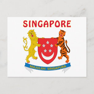 Postal Escudo De Armas De SINGAPUR