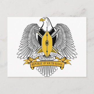 Postal Escudo de armas de Sudán del Sur