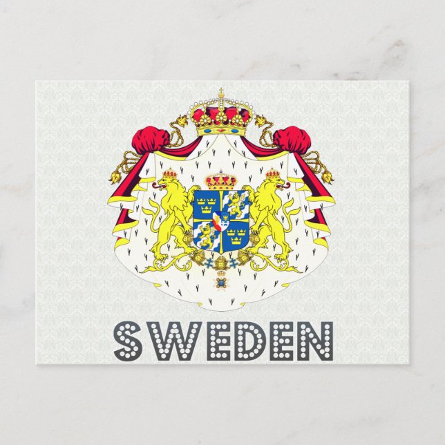Postal Escudo de armas de Suecia (Anverso)