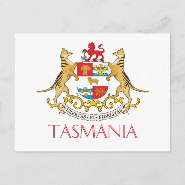 Postal Escudo de armas de Tasmania (Anverso)