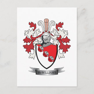 Postal Escudo de armas del escudo de la familia de