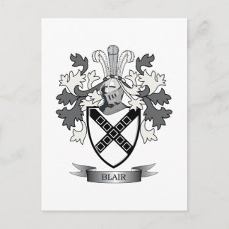 Postal Escudo de armas del escudo de la familia de Blair