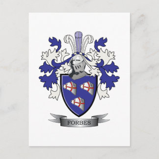Postal Escudo de armas del escudo de la familia de Forbes