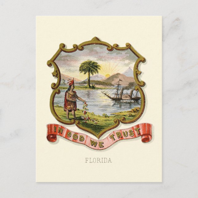 Postal Escudo de armas del estado de Florida (1876) (Anverso)