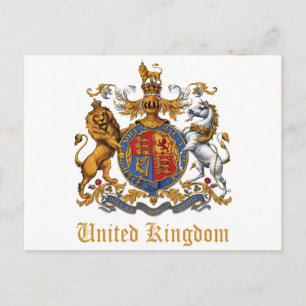 POSTAL ESCUDO DE ARMAS DEL REINO UNIDO