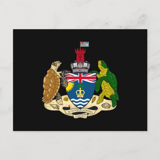 Postal Escudo de armas del Territorio Británico del Océan (Anverso)