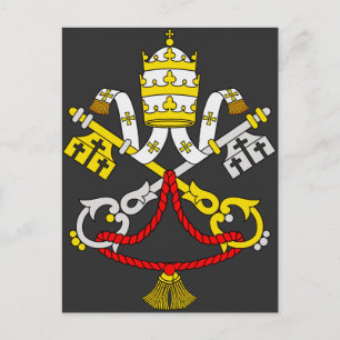 Postal Escudo de Armas del Vaticano Emblema de Arte Fino