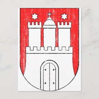Postal Escudo de armas envejecido de Hamburgo