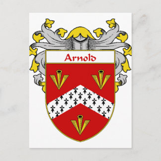 Postal Escudo de armas/escudo familiar de Arnold (Mantled