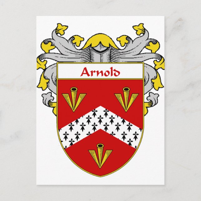 Postal Escudo de armas/escudo familiar de Arnold (Mantled (Anverso)