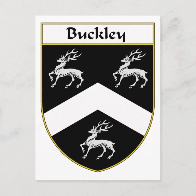 Postal Escudo de armas/escudo familiar de Buckley (Anverso)