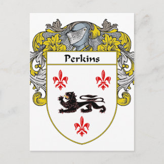Postal Escudo de armas/escudo familiar de Perkins (Mantle