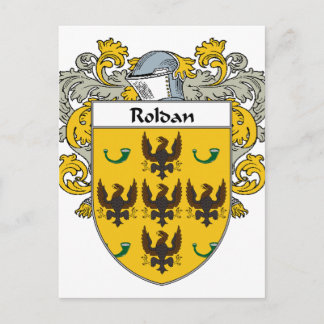 Postal Escudo de armas/escudo familiar Roldan (Mantled)