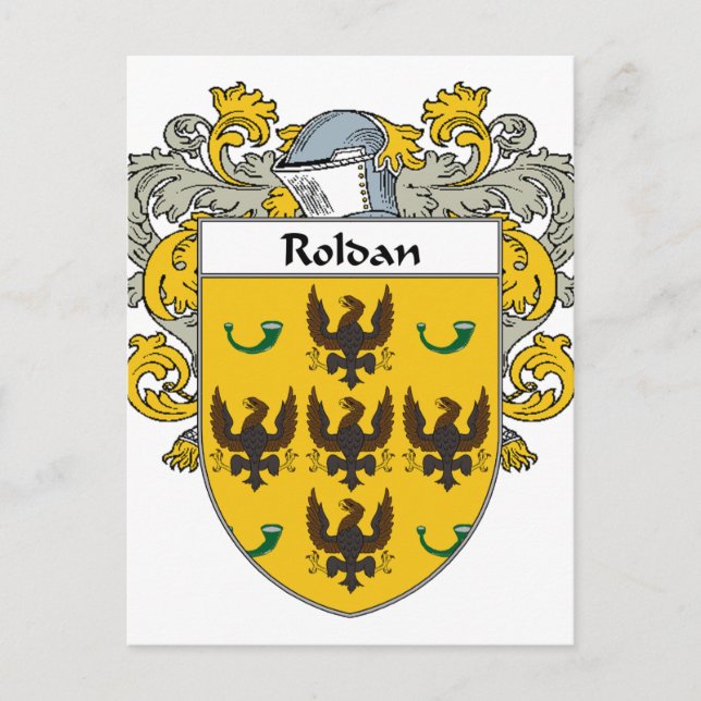 Postal Escudo de armas/escudo familiar Roldan (Mantled) (Anverso)