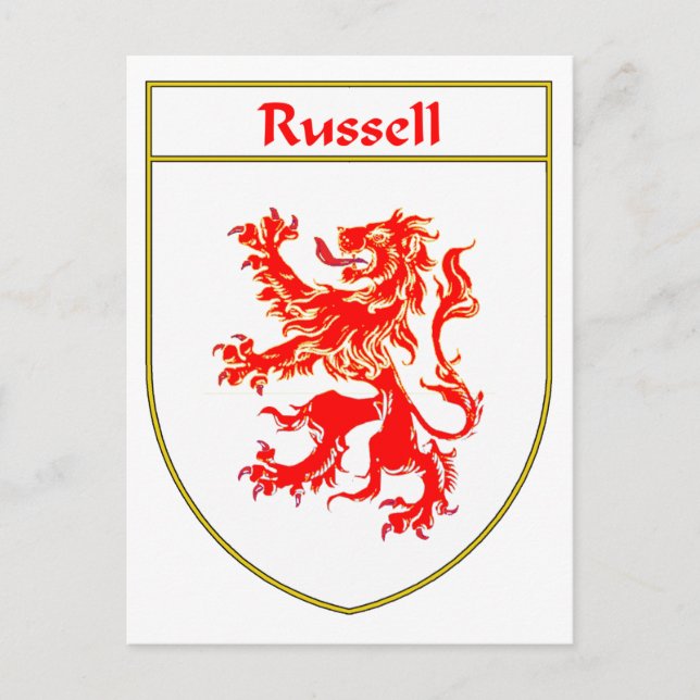 Postal Escudo de Armas/Familia Russell (Anverso)