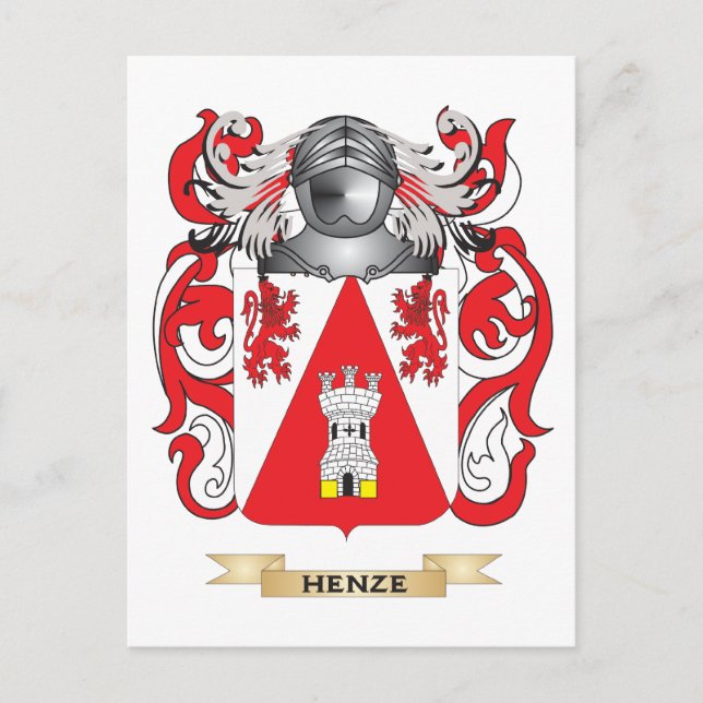 Postal Escudo de armas Henze (escudo familiar) (Anverso)