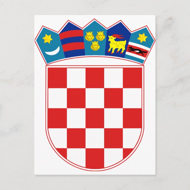 Postal Escudo de armas hora Hrvatska de Croacia (Anverso)