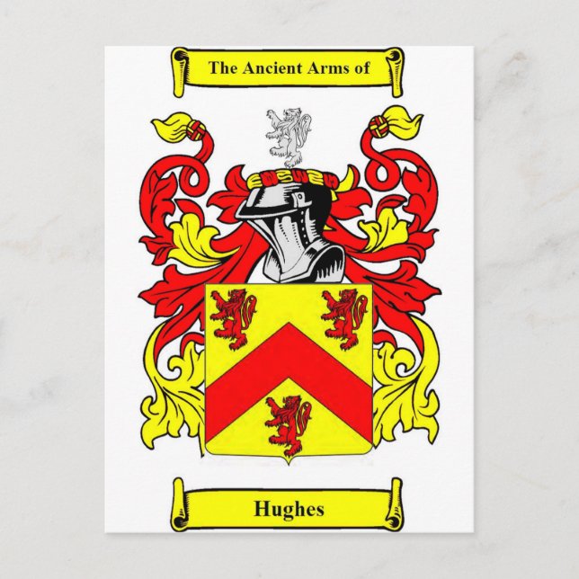Postal Escudo de armas Hughes (irlandés) (Anverso)