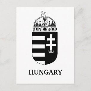 Postal Escudo de Armas Húngaro Arte Monocromo Contemporán
