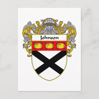 Postal Escudo de armas Johnson (Mantled)