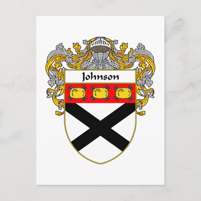 Postal Escudo de armas Johnson (Mantled) (Anverso)