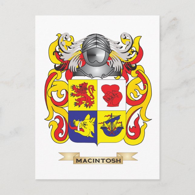 Postal Escudo de armas MacIntosh (escudo familiar) (Anverso)