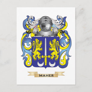 Postal Escudo de armas Maher (escudo familiar)