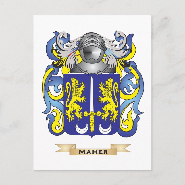 Postal Escudo de armas Maher (escudo familiar) (Anverso)