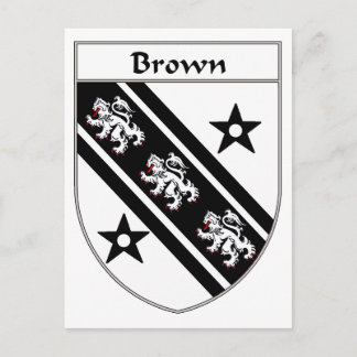 Postal Escudo de armas marrón/reposo familiar