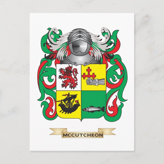Postal Escudo de armas McCutcheon (escudo familiar) (Anverso)