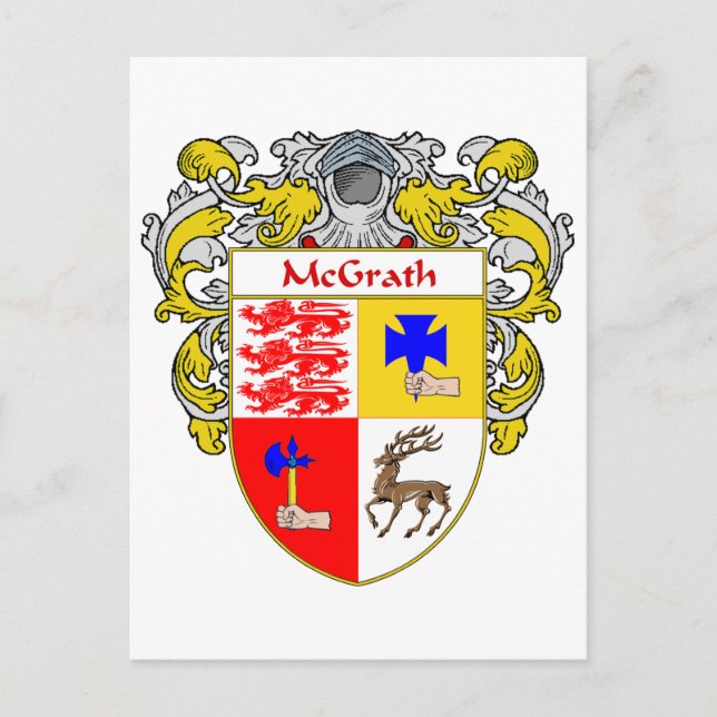 Postal Escudo de armas McGrath (Mantled) (Anverso)