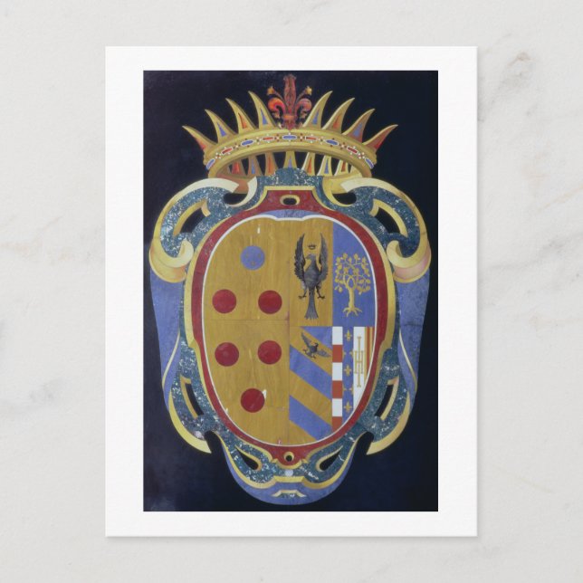 Postal Escudo de armas Medici-Lorena, c.1638 (pietra dur (Anverso)